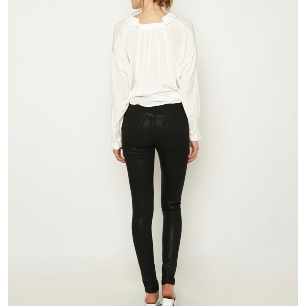 James Jeans NWT black oil-slicked twiggy dancer